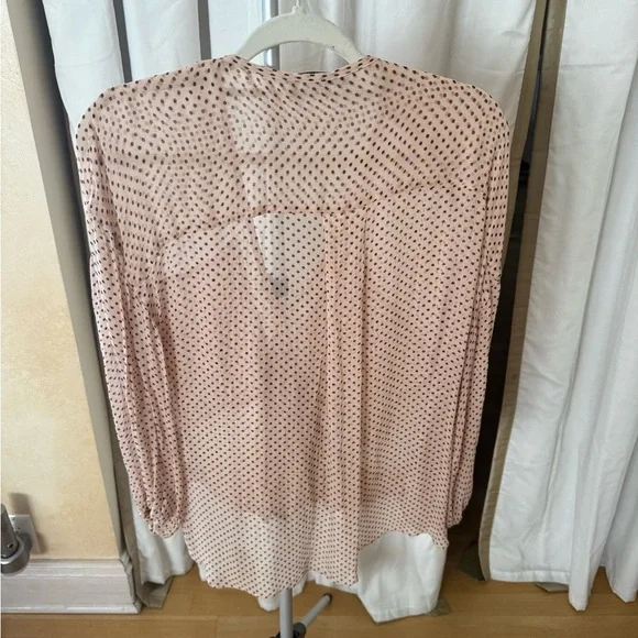 All Saints Pink Polka Dot Sheer Blouse - Picture 4 of 7